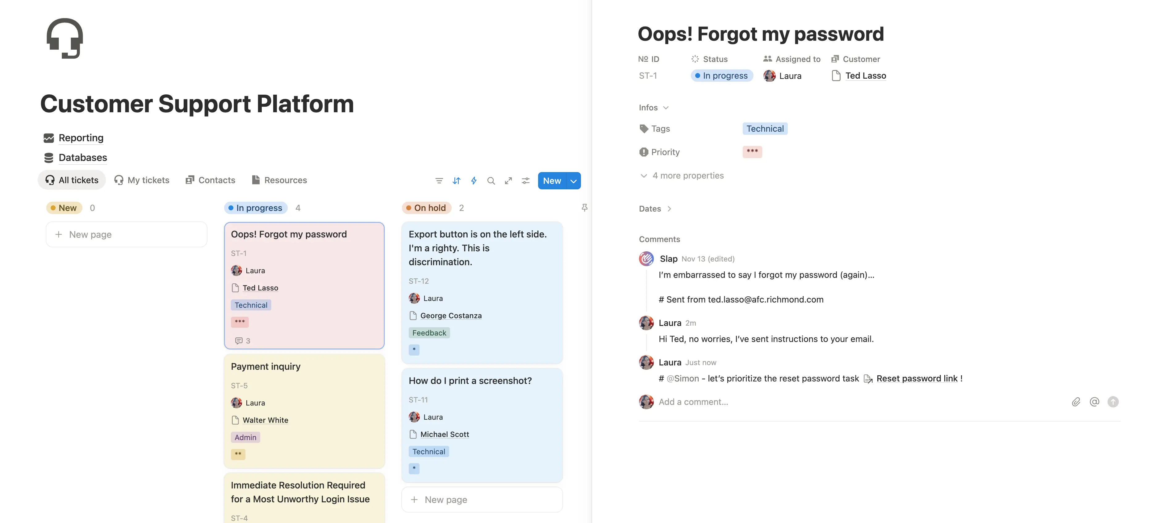 Replying to a customer from a Notion ticket page
